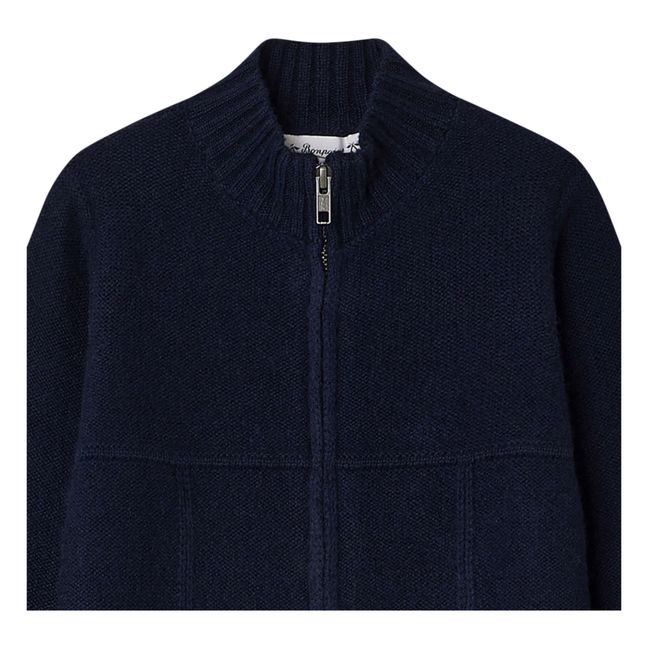 Cardigan Zippé Cachemire | Bleu marine