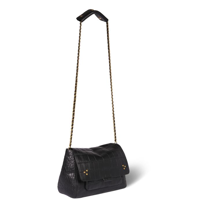 Lulu M Croc-print Cowhide Bag | Black- Product image n°3