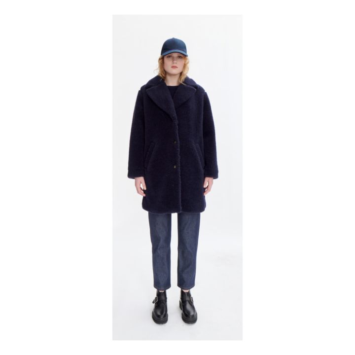 A.P.C. - Manteau Nicolette Laine - Bleu marine | Smallable