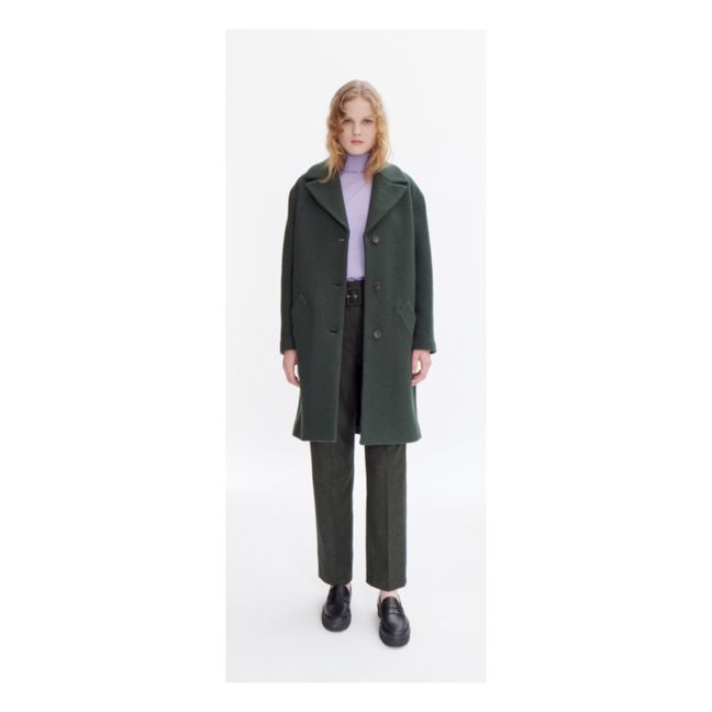 Cappotto in lana vergine Ninon | Verde scuro