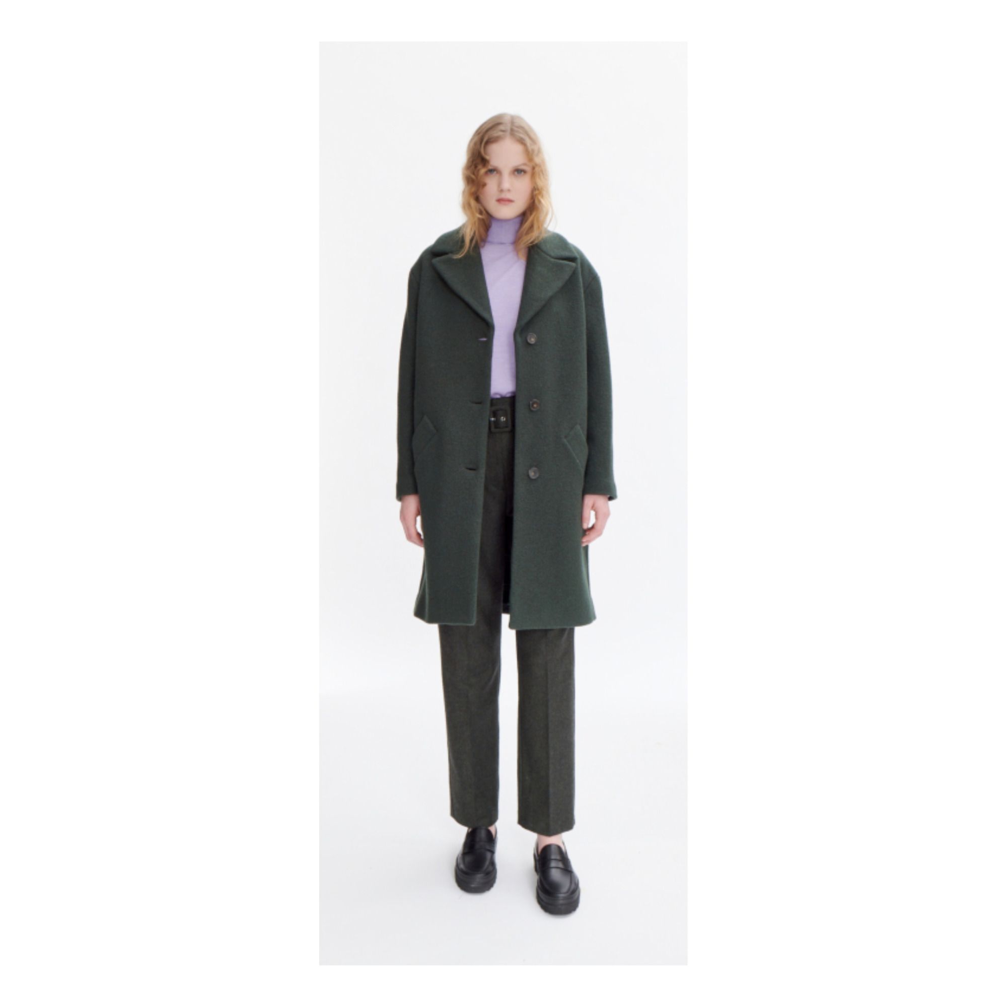 Ninon Virgin Wool Coat | Dark green