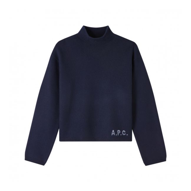 Jersey de lana merina Oda | Azul Marino