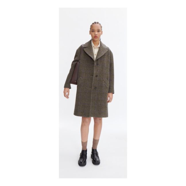 Manteau Ninon Carreaux Laine Vierge | Noisette
