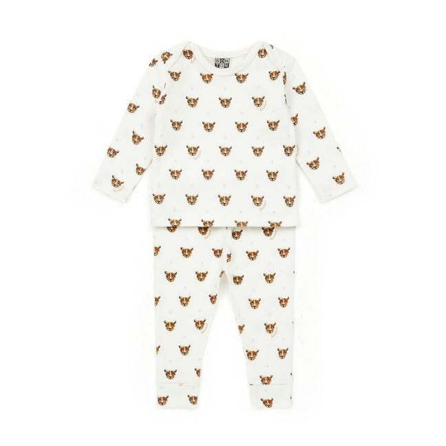 Pyjama T-Shirt + Legging Coton Bio Tigrou - Collection No Sleep Club  | Ecru