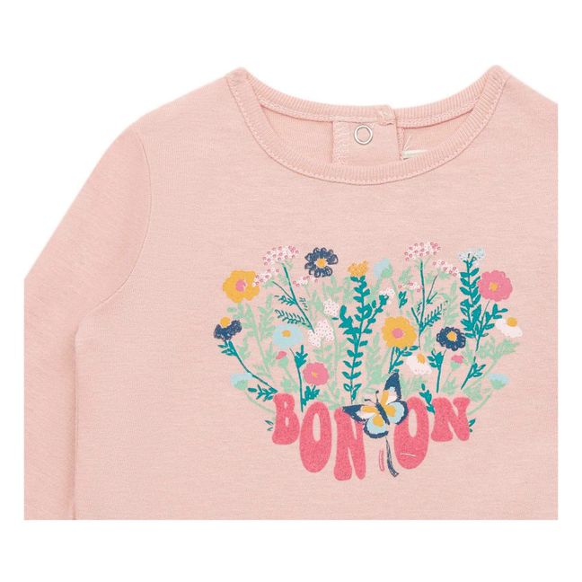 T-Shirt Coton Bio Fleurs | Rose