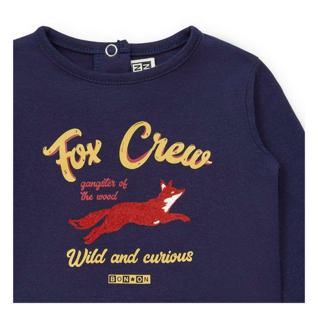 Camiseta de algodón ecológico Fox | Azul Marino