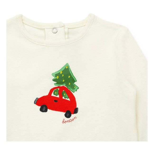 Camiseta de algodón orgánico - Colección Navidad  | Blanco