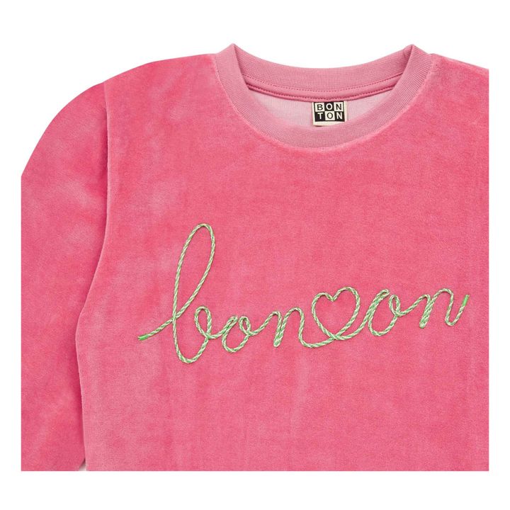 Velvet sweatshirt | Pink- Product image n°1
