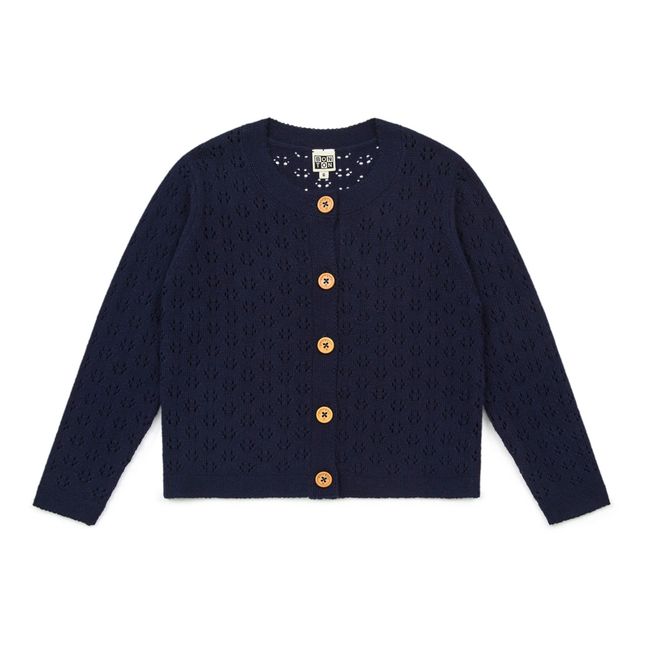 Retro-Strickjacke | Navy