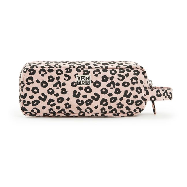 Leopard pencil case | Pale pink
