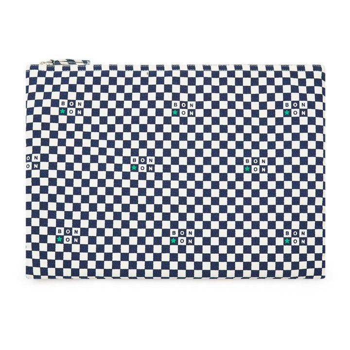 Pochette Ordinateur Damier | Bleu marine- Image produit n°0