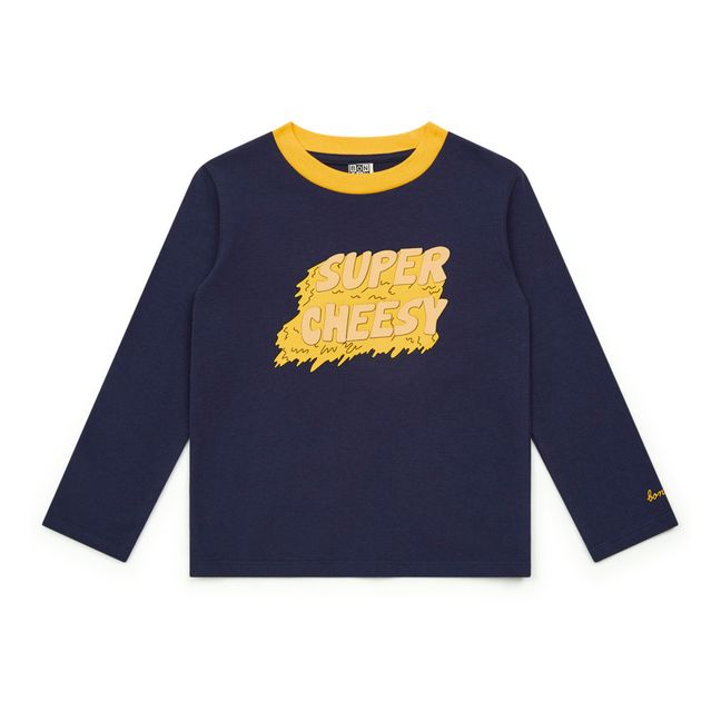 Super Cheese Organic Cotton T-Shirt | Navy blue
