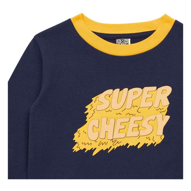 T-Shirt Coton Bio Super Cheese | Blu marino