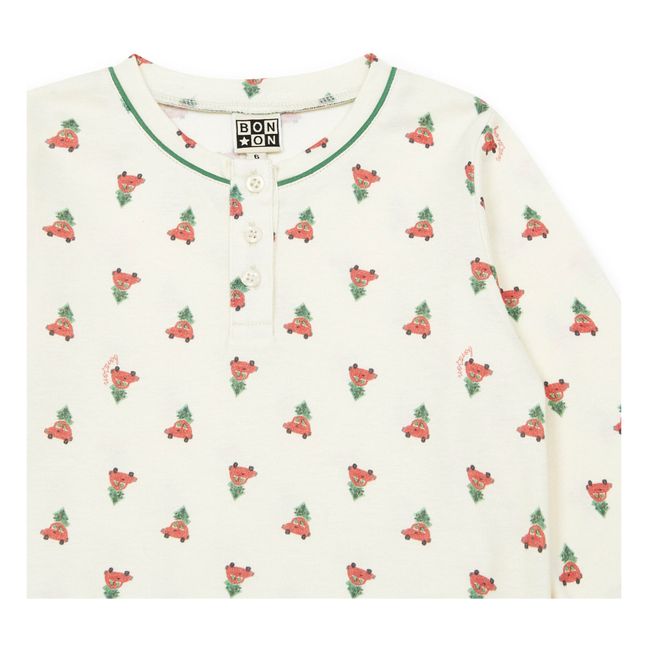 Pigiama in cotone organico - Collezione Natale  | Ecru