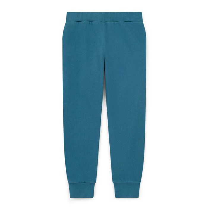 Pantalones chinos ajustados de algodón orgánico para mujer, Azul Oscuro