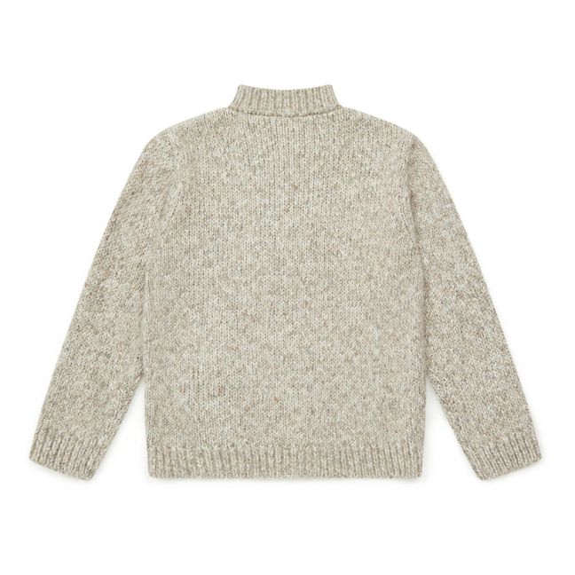 Strickjacke mit Reißverschluss Hans | Beige meliert