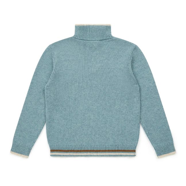 Jersey de malta con cuello de camionero | Azul Cielo