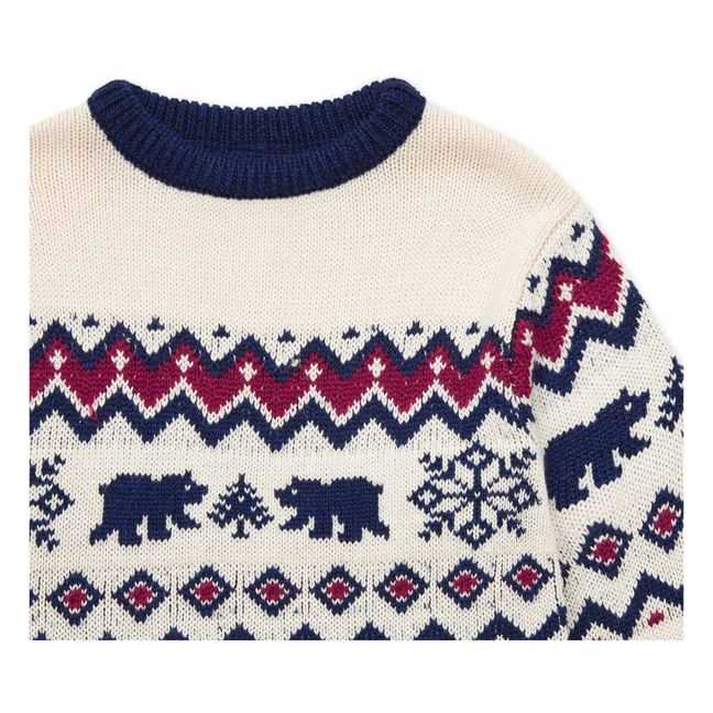 Bear Jacquard Sweater | Ecru