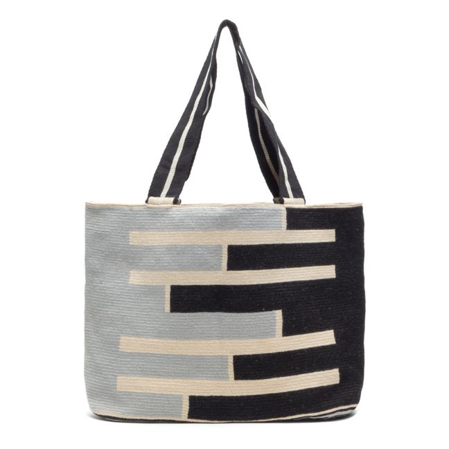 Shopping Bag Mumbai Design | Bleu marine - Ecru
