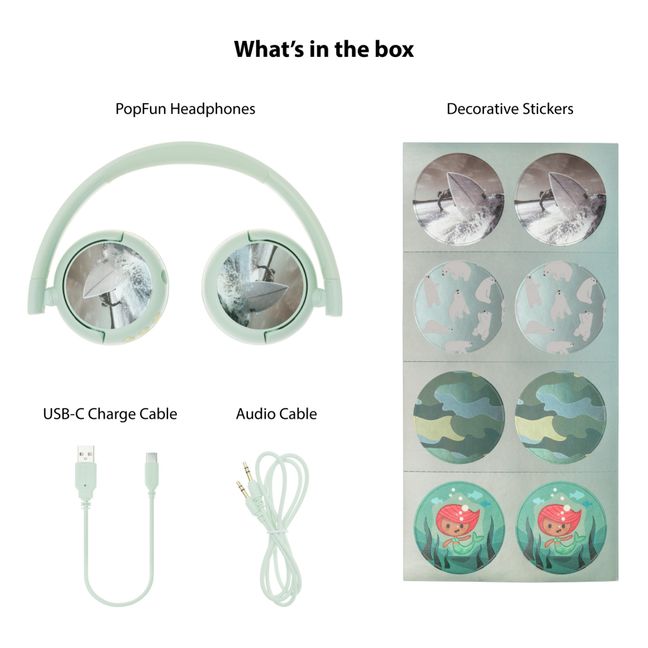 Auriculares infantiles Pop Fun | Verde Almendra