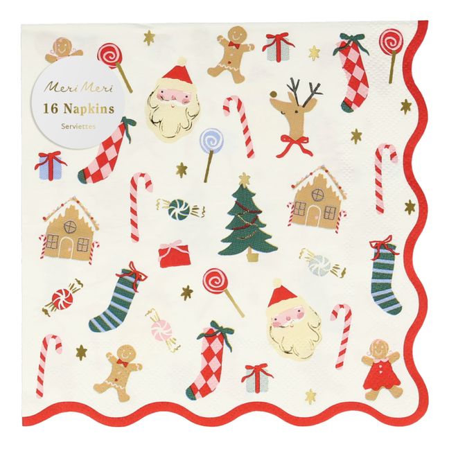 Grandes serviettes Joli Noël  - set de 16