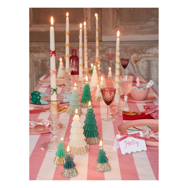 Bougies Sapin avec paillettes - set de 3 | Ivoire