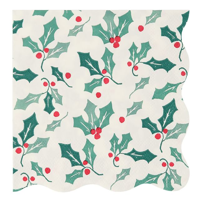 Petites serviettes Houx - set de 16