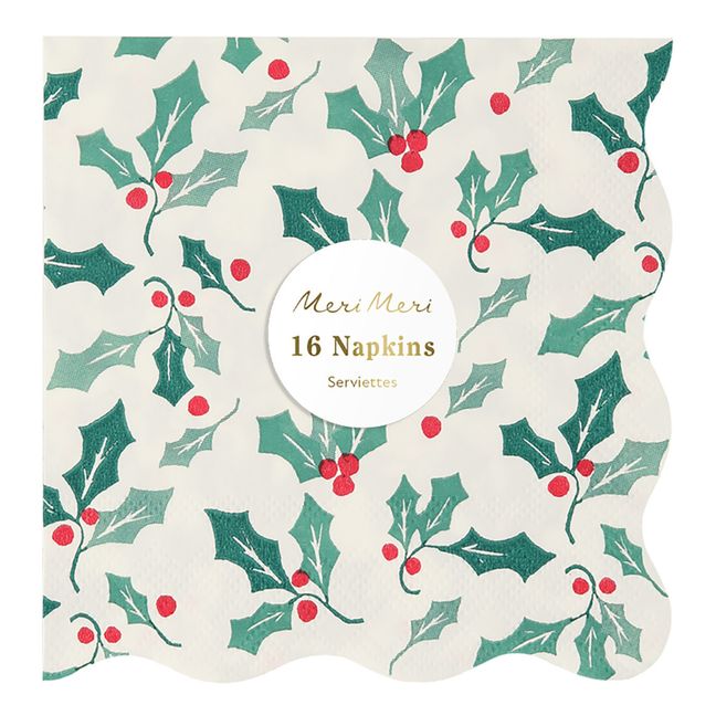 Petites serviettes Houx - set de 16