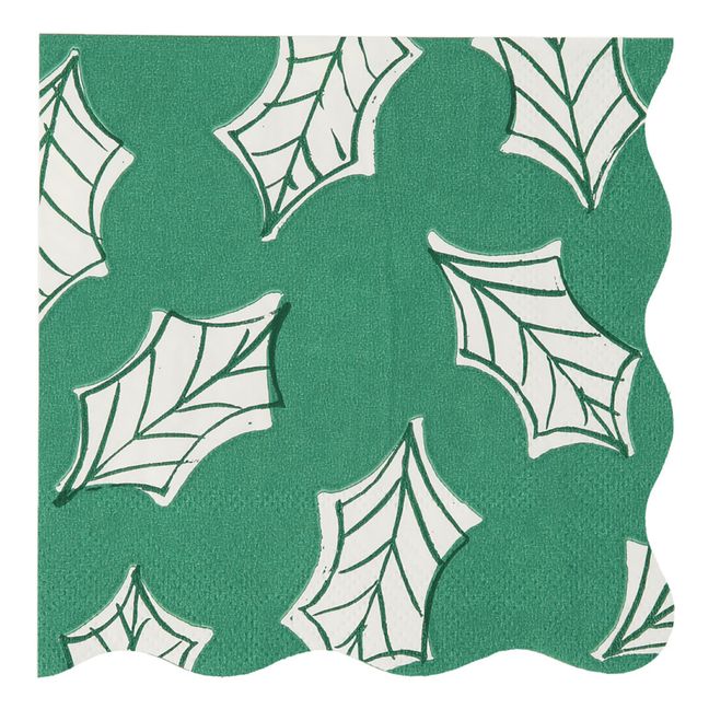 Petites serviettes Noël motifs Block Print - set de 16