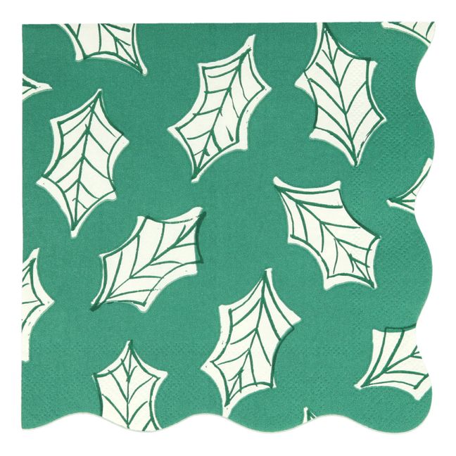 Grandes serviettes Noël motifs Block Print - set de 16