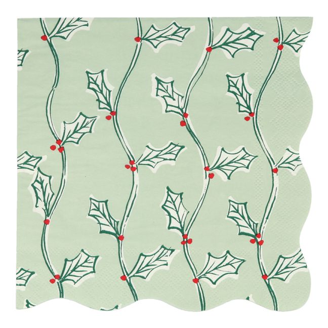 Grandes serviettes Noël motifs Block Print - set de 16