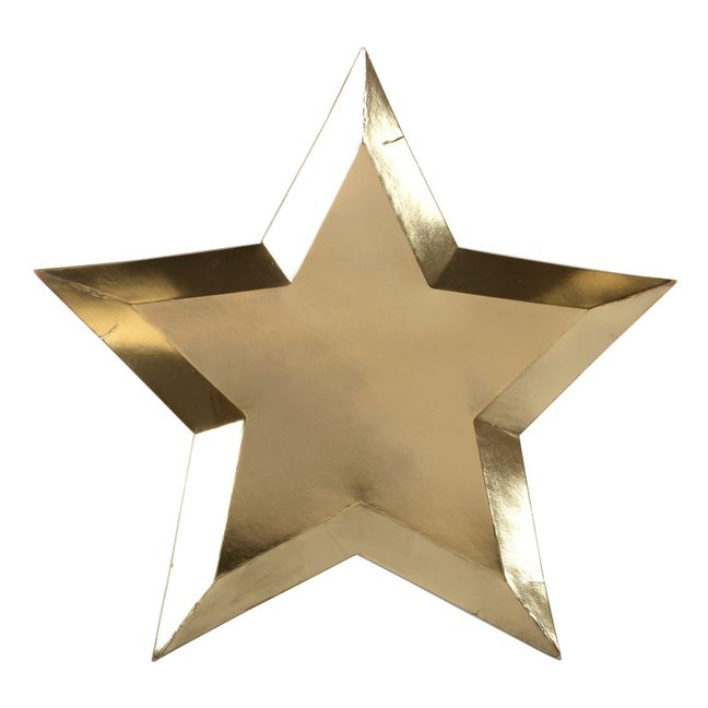 Gold leaf star plates - set of 8