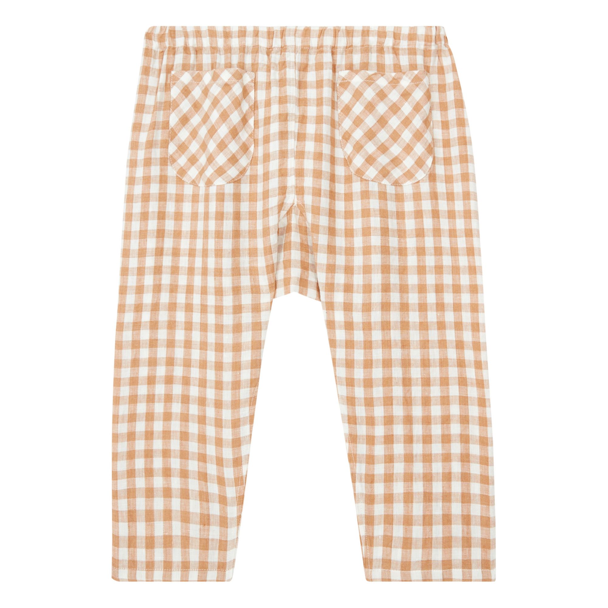 Soor Ploom - Otto Linen Gingham Harem Pants - Peach | Smallable