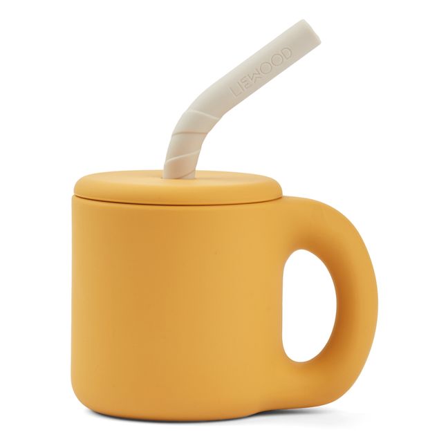 Jenna Silicone Straw Mug | Mustard