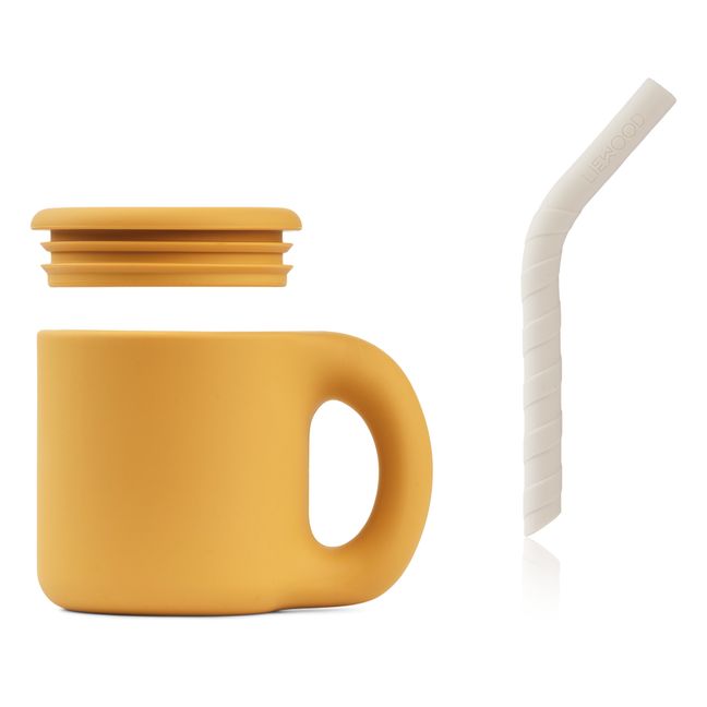 Tasse paille Jenna en silicone | Jaune moutarde