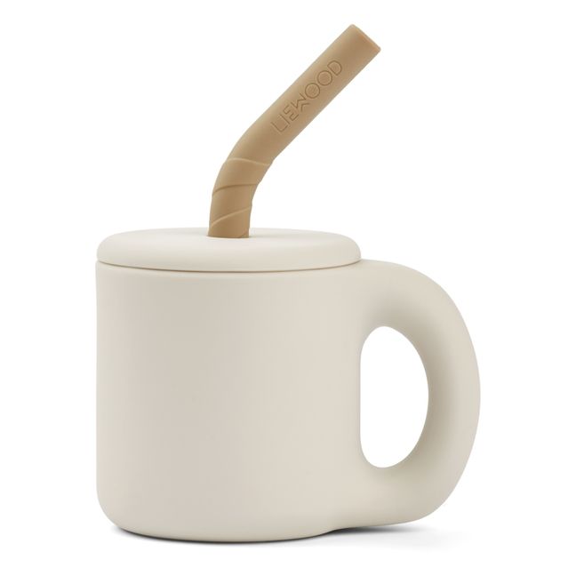 Vaso con pajita de silicona Jenna | Arena