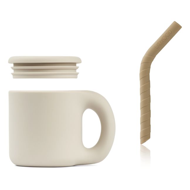 Vaso con pajita de silicona Jenna | Arena