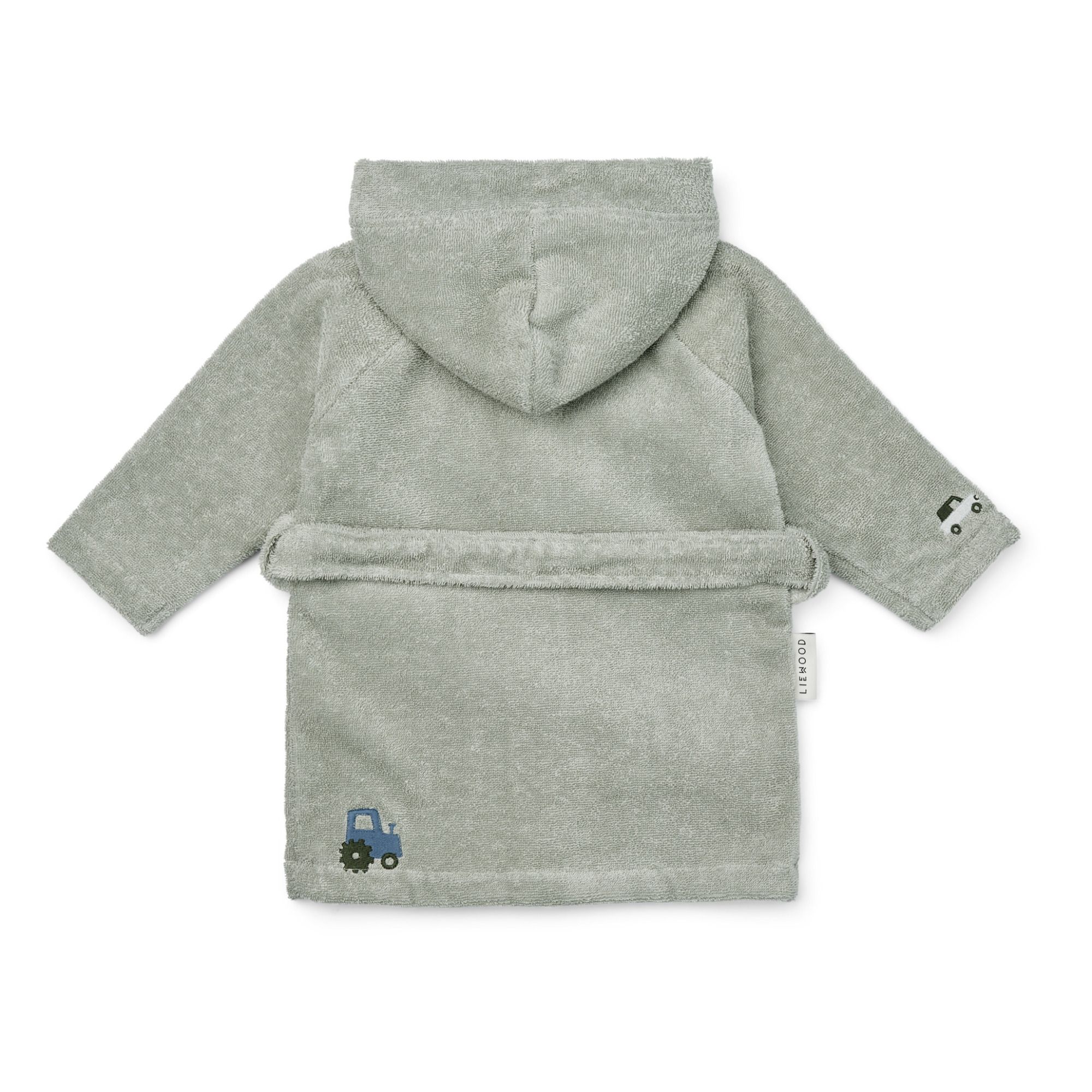 Albornoz con capucha para bebé y niño en algodón orgánico serge