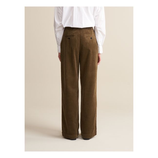 Pantalon Davis Velours Côtelé - Collection Femme | Brun