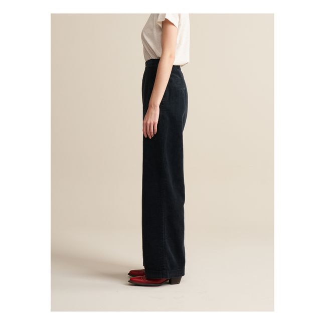 Pantalon Davis Velours Côtelé - Collection Femme | Bleu nuit