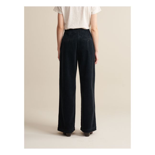 Pantalon Davis Velours Côtelé - Collection Femme | Bleu nuit