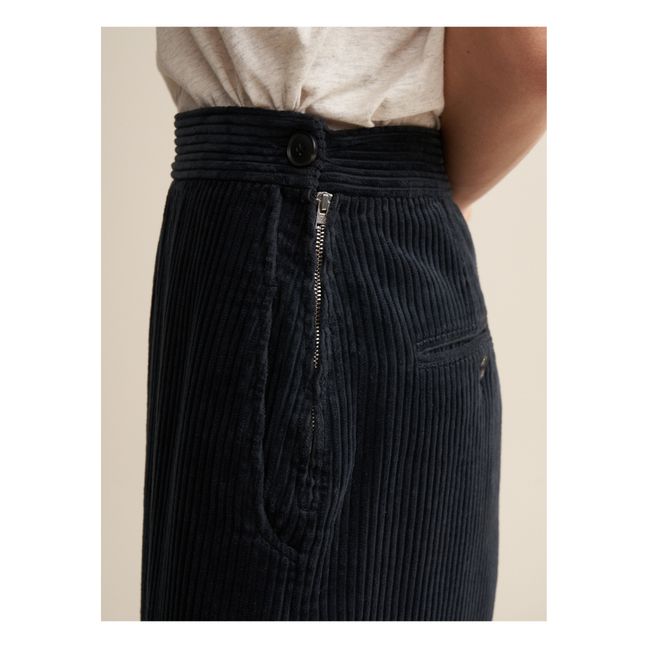 Davis Hose aus geripptem Velours - Damenkollektion | Nachtblau