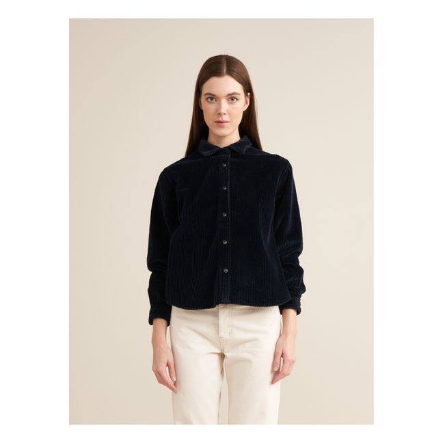 Sur-Chemise Garry Velours Côtelé - Collection Femme | Bleu nuit