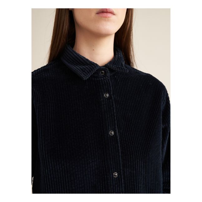 Garry Überhemd aus geripptem Velours - Damenkollektion | Nachtblau
