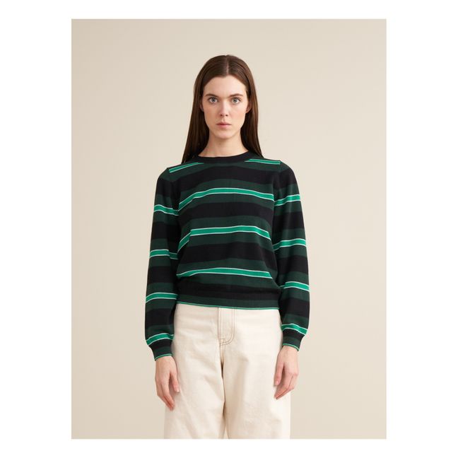 Pull Gopsy Rayures - Collection Femme | Vert sapin