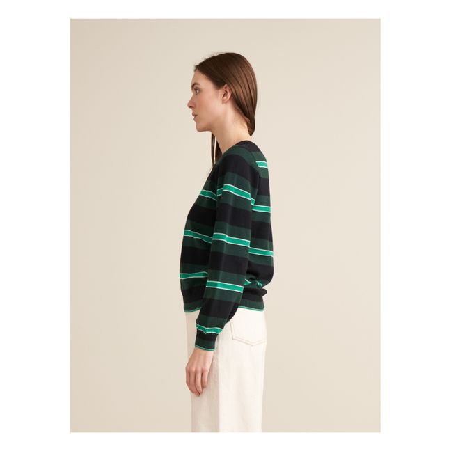 Gopsy Pullover Streifen - Damenkollektion | Chromgrün