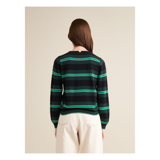 Pull Gopsy Rayures - Collection Femme | Vert sapin