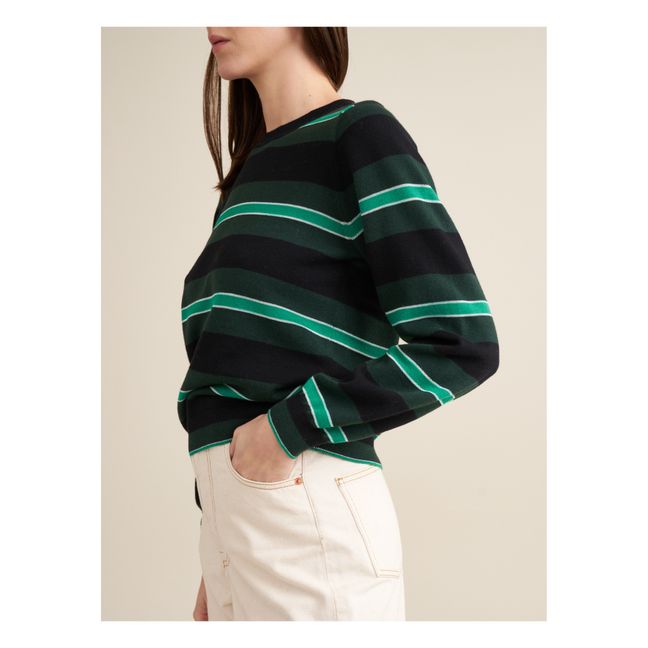 Pull Gopsy Rayures - Collection Femme | Vert sapin
