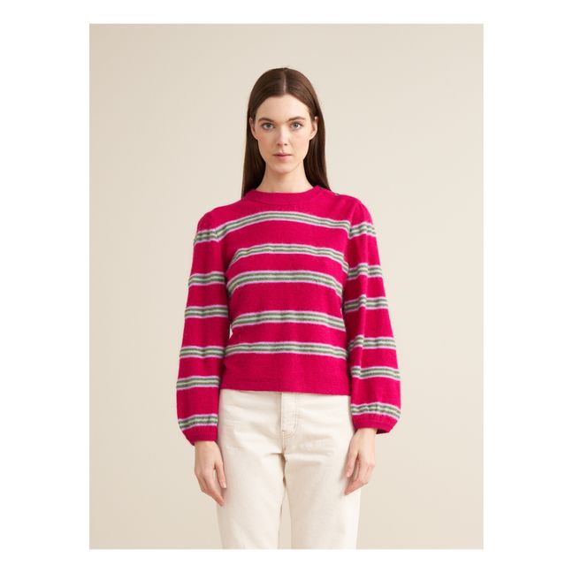 Diout Stripes Sweater - Women's Collection | Raspberry red