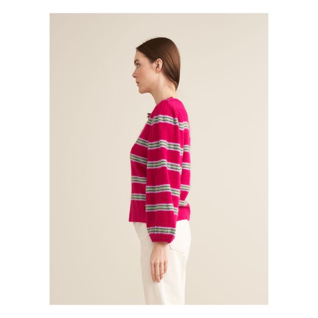 Diout Stripes Sweater - Women's Collection | Raspberry red